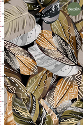 Ethnic Boho Style Leaf Pattern Digital Printed Fabric